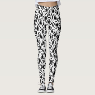 Paisley Abstrakt 230523 - Schwarz/Weiß Leggings