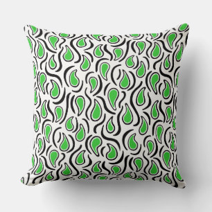 Paisley Abstrakt 230523 - Spring Green, B&W Kissen