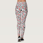 Paisley Abstrakt 230523 - Tropisches Rosa, B&W Leggings (Rückseite)