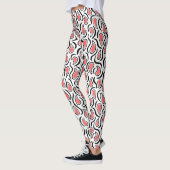 Paisley Abstrakt 230523 - Tropisches Rosa, B&W Leggings (Links)