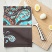 Paisley Aquamarin Blue Geschirrtuch (Viertel Falte)