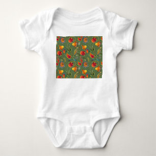 Paisley Aquarell Blume, nahtlos indisches Motiv. Baby Strampler