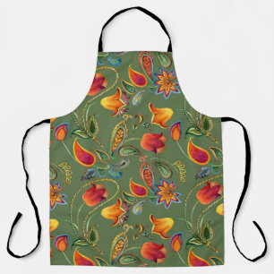 Paisley Aquarell Blume, nahtlos indisches Motiv. Schürze