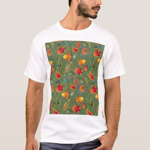 Paisley Aquarell Blume, nahtlos indisches Motiv. T-Shirt