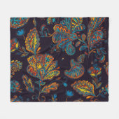 Paisley Aquarell: Blumenmuster Fleecedecke (Vorderseite (Horizontal))