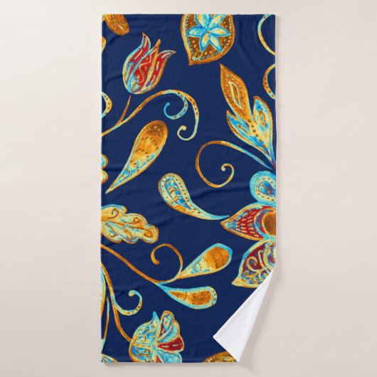 Paisley Aquarell Blumenmuster Fliesen: Blume, f Badehandtuch (Badehandtuch)