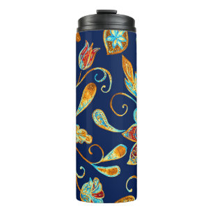 Paisley Aquarell Blumenmuster Fliesen: Blume, f Thermosbecher