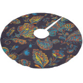 Paisley Aquarell: Blumenmuster Polyester Weihnachtsbaumdecke (Schrägansicht)