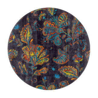 Paisley Aquarell: Blumenmuster Schneidebrett