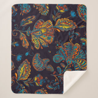 Paisley Aquarell: Blumenmuster Sherpadecke
