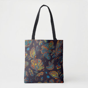 Paisley Aquarell: Blumenmuster Tasche