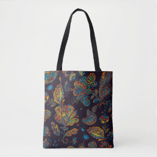 Paisley Aquarell: Blumenmuster Tasche