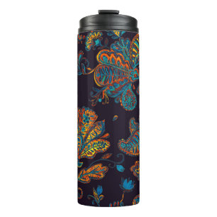 Paisley Aquarell: Blumenmuster Thermosbecher