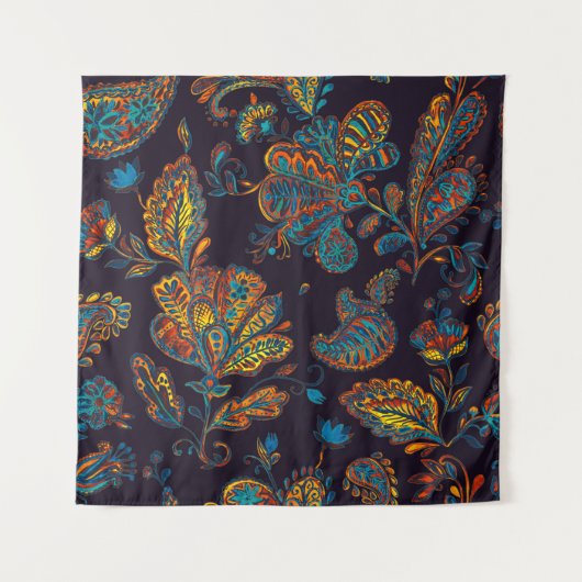 Paisley Aquarell: Blumenmuster Wandteppich (Vorderseite)