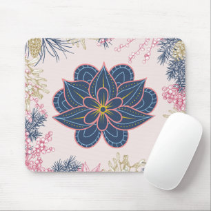 Paisley Art, Blue und Lila Graphic Mousepad