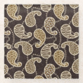 Paisley-Arthintergrund Glasuntersetzer (Vorderseite)