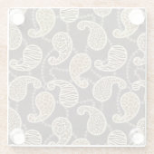Paisley-Arthintergrund Glasuntersetzer (Rückseite)