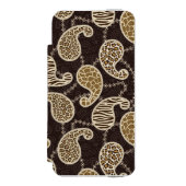 Paisley-Arthintergrund Incipio iPhone Geldbeutel-Hülle (Folio Vorderseite)
