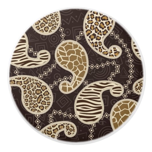 Paisley-Arthintergrund Keramikknauf (Vorderseite)