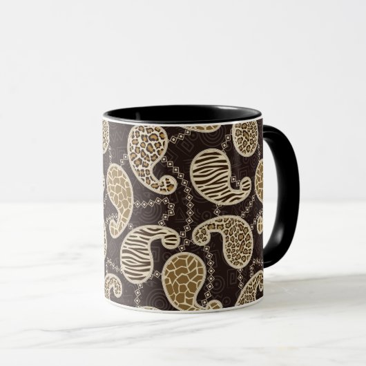 Paisley-Arthintergrund Tasse (VorderseiteRechts)