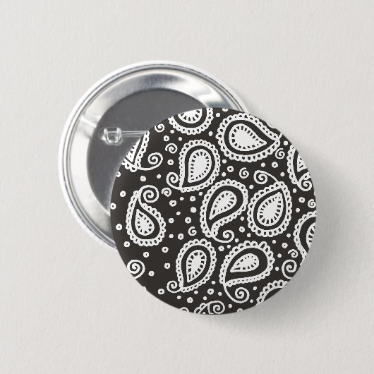 Paisley auf Black Button (Vorne & Hinten)
