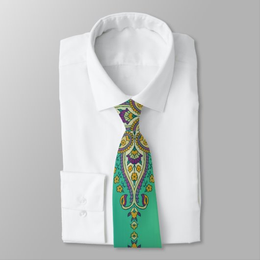 Paisley auf Grün Krawatte (Gebunden)