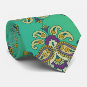 Paisley auf Grün Krawatte (Gerollt)