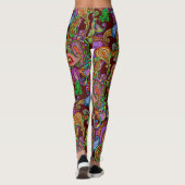Paisley auf Kastanienbraun Leggings (Rückseite)