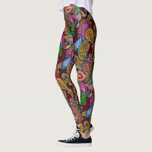 Paisley auf Kastanienbraun Leggings (Links)