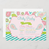 Paisley Baby Shower Einladung (Vorne/Hinten)