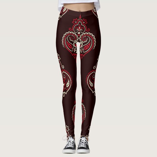 Paisley Bandana: Boho Vintag Print. Leggings (Vorderseite)