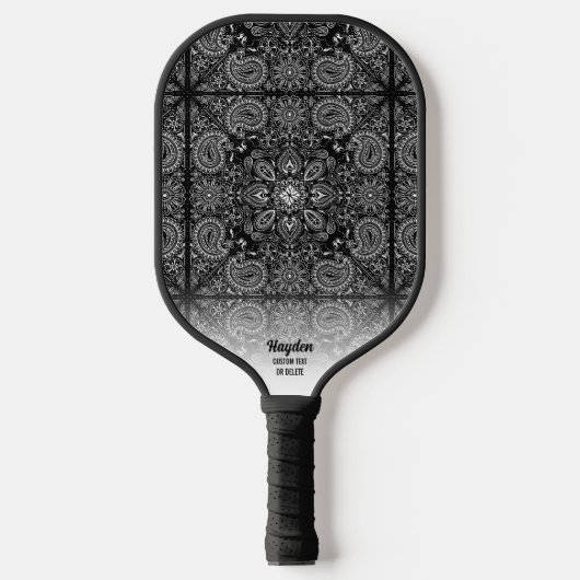 Paisley Bandana Muster Personalisiert Name Text Pi Pickleball Schläger (Vorderseite)