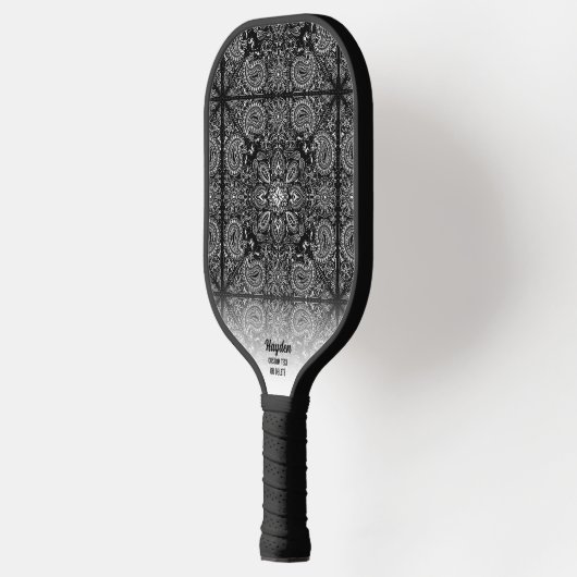 Paisley Bandana Muster Personalisiert Name Text Pi Pickleball Schläger (Links)
