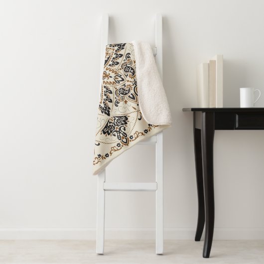 Paisley Bandana Print Silk Design Sherpadecke (Beispiel)