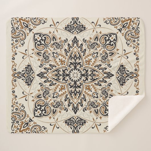 Paisley Bandana Print Silk Design Sherpadecke (Vorderseite (Horizontal))