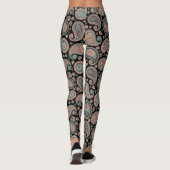 Paisley Black aquamarine Yogahose Leggings (Rückseite)