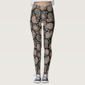 Paisley Black aquamarine Yogahose Leggings (Vorderseite)
