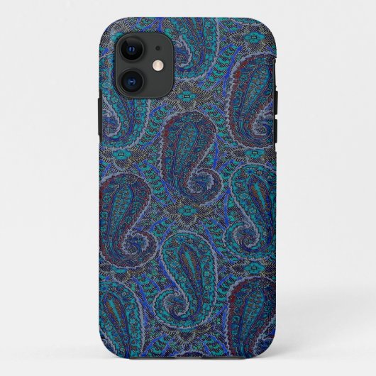 Paisley Blau Indisch Boho Klassisch Vintage Case-Mate iPhone Hülle (Rückseite)