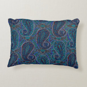 Paisley Blau Indisch Boho Klassisch Vintage Dekokissen