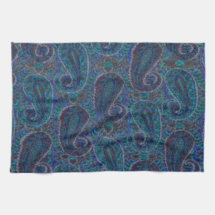 Paisley Blau Indisch Boho Klassisch Vintage Handtuch