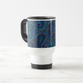 Paisley Blau Indisch Boho Klassisch Vintage Reisebecher (Vorderseite Links)