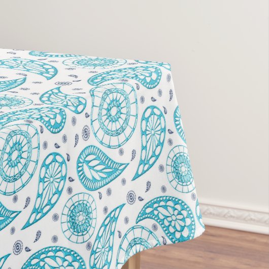 Paisley-blau nahtloses Muster. Tischdecke (Beispiel)