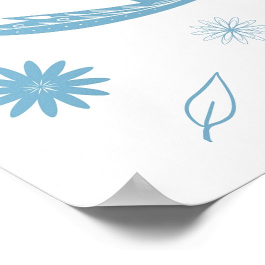 Paisley Blue Bird Poster (Ecke)