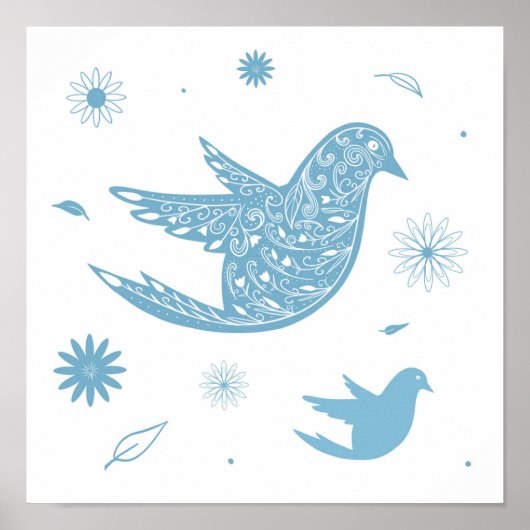 Paisley Blue Bird Poster (Vorne)