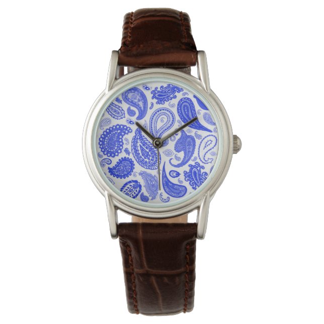 Paisley Blue Fashion Watch von Julie Everhart Armbanduhr (Vorderseite)