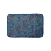 Paisley Blue Indian Boho Art Pattern Badematte (Vorderseite)