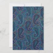 Paisley Blue Indian Boho Art Pattern Einladung (Rückseite)