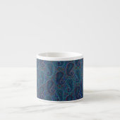 Paisley Blue Indian Boho Art Pattern Espressotasse (Vorderseite)