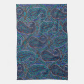 Paisley Blue Indian Boho Art Pattern Handtuch (Vertikal)