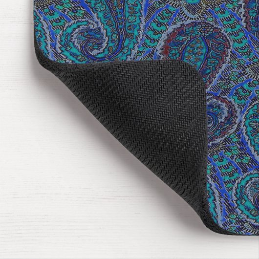 Paisley Blue Indian Boho Art Pattern Mousepad (Ecke)